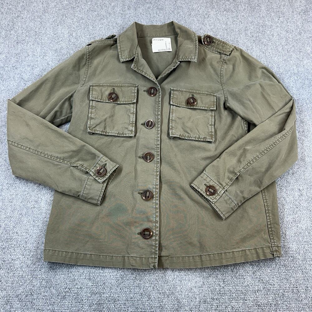 Life In Progress Womens Olive Green Utility Military Jacket Size Large - Picture 5 of 11